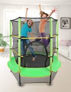 Procart Trambulina copii diametru 140 cm maxim 45 kg cu plasa de protectie scara acces verde