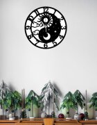 Promotional Print Ceas de perete model Yin Yang cu Soarele si Luna stil Feng Shui material MDF diametru 30 cm
