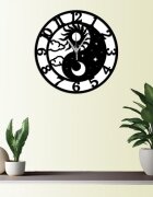 Promotional Print Ceas de perete model Yin Yang cu Soarele si Luna stil Feng Shui material MDF diametru 30 cm