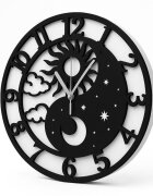 Promotional Print Ceas de perete model Yin Yang cu Soarele si Luna stil Feng Shui material MDF diametru 30 cm