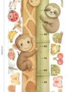 Promotional Print Metru de masurat copii Girafa curioasa autocolant textil Premium repozitionabil 47x142 cm