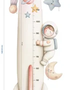 Promotional Print Metru de masurat copii Nava spatiala si astronautul autocolant textil Premium repozitionabil 47x142 cm