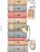 Promotional Print Metru de masurat copii Ursuletul si cartile autocolant textil Premium repozitionabil 43x150 cm
