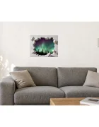 Promotional Print Sticker perete 3D Aurora boreala autocolant textil Premium repozitionabil 60x47 cm