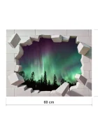 Promotional Print Sticker perete 3D Aurora boreala autocolant textil Premium repozitionabil 60x47 cm