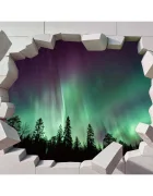 Promotional Print Sticker perete 3D Aurora boreala autocolant textil Premium repozitionabil 60x47 cm