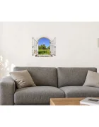 Promotional Print Sticker perete 3D Biserica din Barsana autocolant textil Premium repozitionabil 51x47 cm