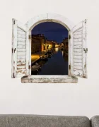 Promotional Print Sticker perete 3D Canal venetian autocolant textil Premium repozitionabil 51x47 cm