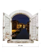 Promotional Print Sticker perete 3D Canal venetian autocolant textil Premium repozitionabil 51x47 cm