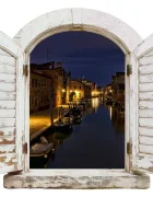 Promotional Print Sticker perete 3D Canal venetian autocolant textil Premium repozitionabil 51x47 cm