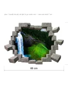 Promotional Print Sticker perete 3D Cascada in muschi autocolant textil Premium repozitionabil 60x42 cm