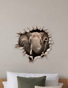 Promotional Print Sticker perete 3D Elefant autocolant textil Premium repozitionabil 51x47 cm