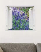 Promotional Print Sticker perete 3D Lan de lavanda autocolant textil Premium repozitionabil 56x47 cm