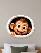 Promotional Print Sticker perete 3D Maimuta autocolant textil Premium repozitionabil 58x47 cm