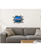 Promotional Print Sticker perete 3D Munte oglindit in lac autocolant textil Premium repozitionabil 60x42 cm