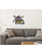 Promotional Print Sticker perete 3D Pajiste alpina autocolant textil Premium repozitionabil 53x46 cm