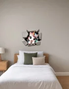 Promotional Print Sticker perete 3D Unicorn autocolant textil Premium repozitionabil 53x47 cm