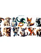 Promotional Print Stickere perete Alfabetul cu Animale pentru camera copilului 26 piese autocolant textil premium repozitionabil