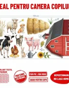 Promotional Print Stickere perete Animale de la Ferma pentru camera copilului autocolant textil premium repozitionabil set mare