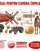 Promotional Print Stickere perete Animale de la Ferma pentru camera copilului autocolant textil premium repozitionabil set mare