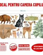 Promotional Print Stickere perete Animale din Padure pentru camera copilului autocolant textil premium repozitionabil set mare