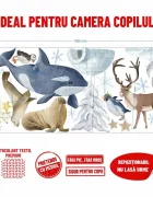 Promotional Print Stickere perete Animale Polare pentru camera copilului autocolant textil premium repozitionabil set mare