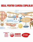 Promotional Print Stickere perete Aviatie pentru camera copilului autocolant textil premium repozitionabil set mare