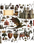 Promotional Print Stickere perete Cavaleri si Dragoni 3D pentru camera copilului autocolant textil premium repozitionabil set mare