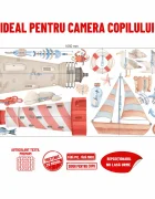 Promotional Print Stickere perete Colectie Nautica cu barci pentru camera copilului ancore si faruri autocolant textil premium repozitionabil set mare