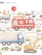 Promotional Print Stickere perete Vehicule si Masinute pentru camera copilului autocolant textil premium repozitionabil set mare