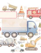 Promotional Print Stickere perete Vehicule si Masinute pentru camera copilului autocolant textil premium repozitionabil set mediu