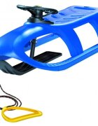 Prosperplast Sanie Bullet Control albastra copii si adulti cu volan pentru controlul directiei sina alunecare din otel 102.5x40x45cm