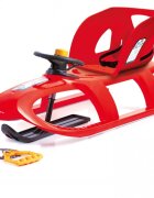 Prosperplast Sanie Bullet Control rosie cu scaun ergonomic pentru copii volan pentru controlul directiei sina alunecare din otel 102.5x40x45cm