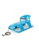 Prosperplast Sanie pentru copii Bezzy Albastra cu sina alunecare din otel si spatar 87x45x26 cm