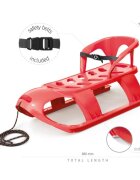 Prosperplast Sanie pentru copii Bezzy Rosie cu sina alunecare din otel si spatar 87x45x26 cm