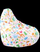 Pufrelax Fotoliu beanbag pentru copii 4-14 ani nirvana light o lume colorata imprimatumplut cu perle polistiren