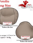 Pufrelax Fotoliu king size otoman eerie black umplut cu fulgi de burete memory mix