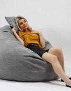 Pufrelax Fotoliu king size perna decorativa moon grey umplut cu fulgi de burete memory mix