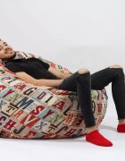 Pufrelax Fotoliu king size scrabble umplut cu fulgi de burete memory mix