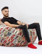 Pufrelax Fotoliu king size scrabble umplut cu fulgi de burete memory mix