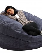 Pufrelax Fotoliu king size xl dusty blue umplut cu fulgi de burete memory mix