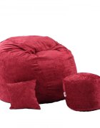 Pufrelax Fotoliu king size xlotoman cu perna decorativa sour cherry mare umplut cu fulgi de burete memory mix