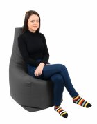 Pufrelax Fotoliu mediu sunlounger dark grey umplut cu perle polistiren marca