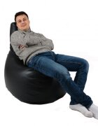 Pufrelax Fotoliu mediu sunlounger evo back 2 black umplut cu perle polistiren marca