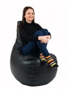 Pufrelax Fotoliu mediu sunlounger evo back 2 black umplut cu perle polistiren marca
