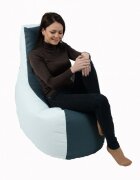 Pufrelax Fotoliu mediu sunlounger evo grey white umplut cu perle polistiren