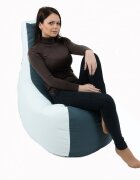 Pufrelax Fotoliu mediu sunlounger evo grey white umplut cu perle polistiren