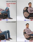 Pufrelax Fotoliu mic copii 4-14 ani nirvana light rosu umplut cu perle polistiren