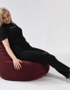 Pufrelax Fotoliu mic copii 4-14 ani nirvana light velvet marsala umplut cu perle polistiren