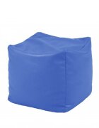 Pufrelax Fotoliu mic taburet cub albastru piele eco umplut cu perle polistiren